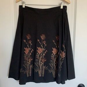 Gemini Women’s Floral A-Line Skirt Black XL